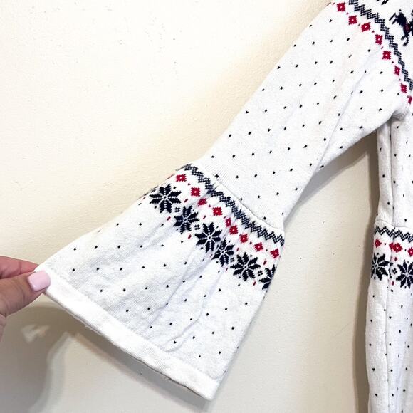 Janie and Jack Reindeer Christmas Girls Sweater Dress Size 7 Nordic Holiday - Picture 4 of 8